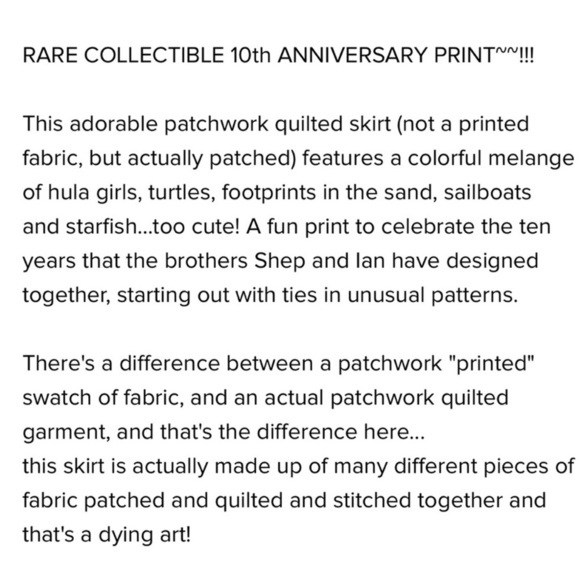 Vineyard Vines 10th Anniversary Limited Edition Patchwork Skirt Sz 2 Nautical - Picture 9 of 9